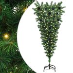 Casa si Gradina - Decoratiuni - Decoratiuni de sezon - Brad de Craciun artificial, pre-iluminat, cu design cu susul in jos si set cu mingi - Infinity.ro