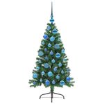 Casa si Gradina - Decoratiuni - Decoratiuni de sezon - Pom de Craciun artificial pre-iluminat Verde 120 cm PVC - Infinity.ro