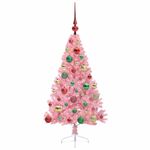 Casa si Gradina - Decoratiuni - Decoratiuni de sezon - Pom de Craciun artificial pre-iluminat Roz 120 cm PVC - Infinity.ro