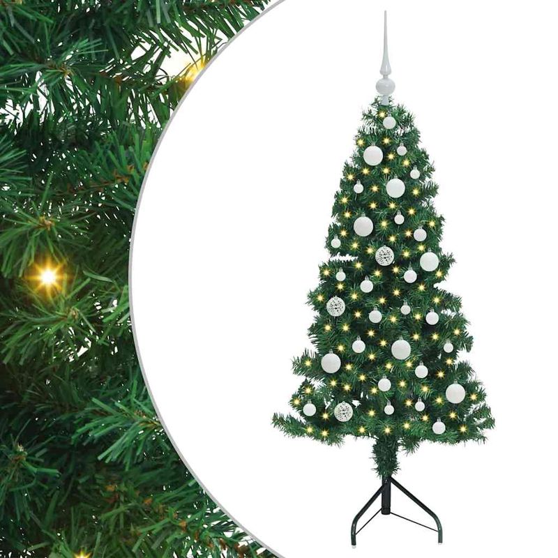 Casa si Gradina - Decoratiuni - Decoratiuni de sezon - Pom de Craciun Artificial pentru Colt Verde 120 cm PVC si Metal - Infinity.ro