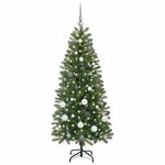 Casa si Gradina - Decoratiuni - Decoratiuni de sezon - Brad de Craciun artificial cu 150 LED Verde 150 cm PE si PVC - Infinity.ro
