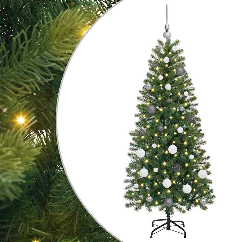 Casa si Gradina - Decoratiuni - Decoratiuni de sezon - Brad de Craciun artificial cu 150 LED Verde 150 cm PE si PVC - Infinity.ro