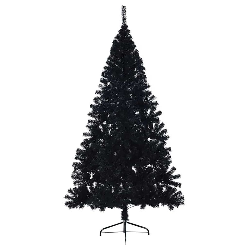 Casa si Gradina - Decoratiuni - Decoratiuni de sezon - Brad de Craciun artificial pre-iluminat Negru 180 cm PVC - Infinity.ro