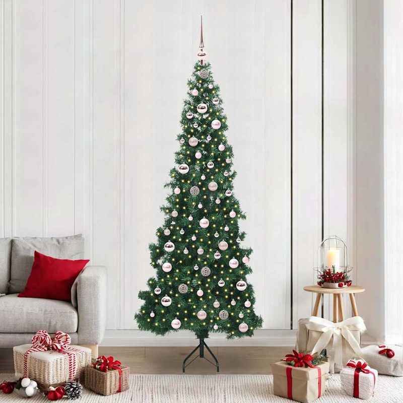 Casa si Gradina - Decoratiuni - Decoratiuni de sezon - Pom de Craciun Artificial pentru Colt Verde 210 cm PVC si Metal - Infinity.ro