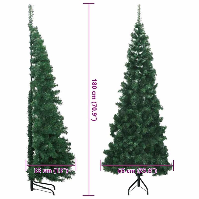 Casa si Gradina - Decoratiuni - Decoratiuni de sezon - Pom de Craciun Artificial pentru Colt Verde 180 cm PVC si Metal - Infinity.ro