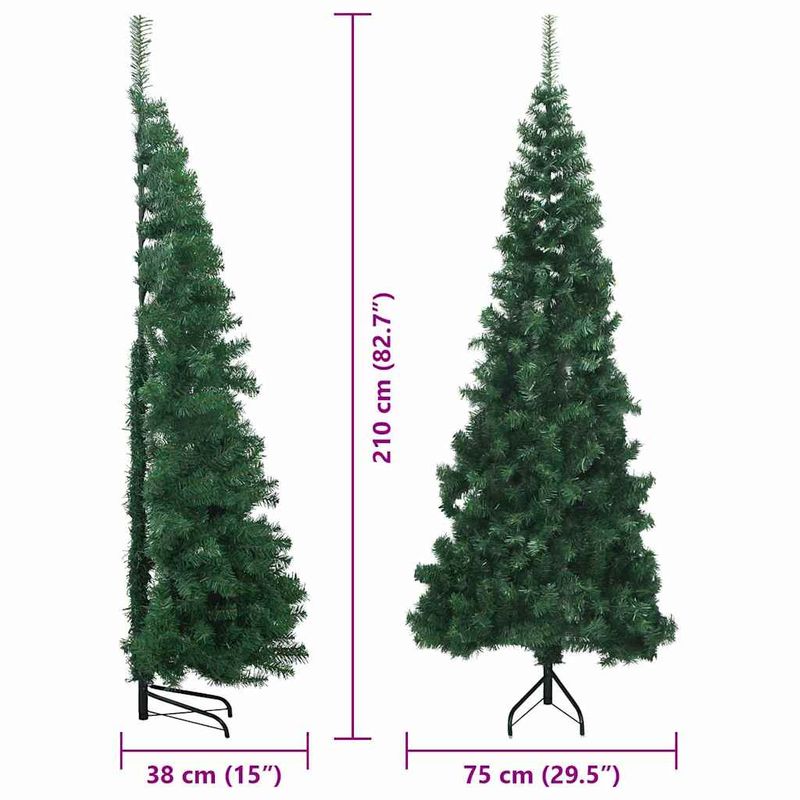 Casa si Gradina - Decoratiuni - Decoratiuni de sezon - Pom de Craciun Artificial pentru Colt Verde 210 cm PVC si Metal - Infinity.ro