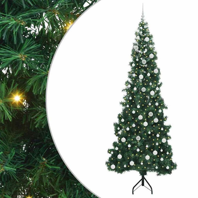 Casa si Gradina - Decoratiuni - Decoratiuni de sezon - Pom de Craciun Artificial pentru Colt Verde 240 cm PVC si Metal - Infinity.ro