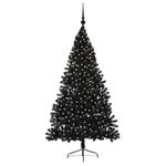 Casa si Gradina - Decoratiuni - Decoratiuni de sezon - Pom de Craciun artificial pre-iluminat Negru 180 cm PVC - Infinity.ro