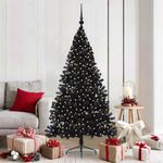 Casa si Gradina - Decoratiuni - Decoratiuni de sezon - Pom de Craciun artificial pre-iluminat Negru 180 cm PVC - Infinity.ro