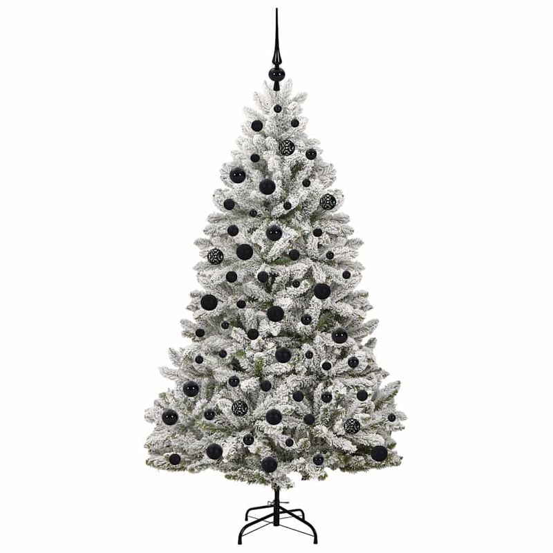 Casa si Gradina - Decoratiuni - Decoratiuni de sezon - Brad de Craciun artificial Verde si alb 180 cm PVC si Metal - Infinity.ro