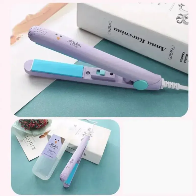 Ingrijire personala si Cosmetice - Aparate & accesorii ingrijire personala - Hair styling - Placi de indreptat parul - Mini Placa de Indreptat Par Mov Portabila – Ceramica ABYZ™ Ideal pentru Calatorii - Infinity.ro