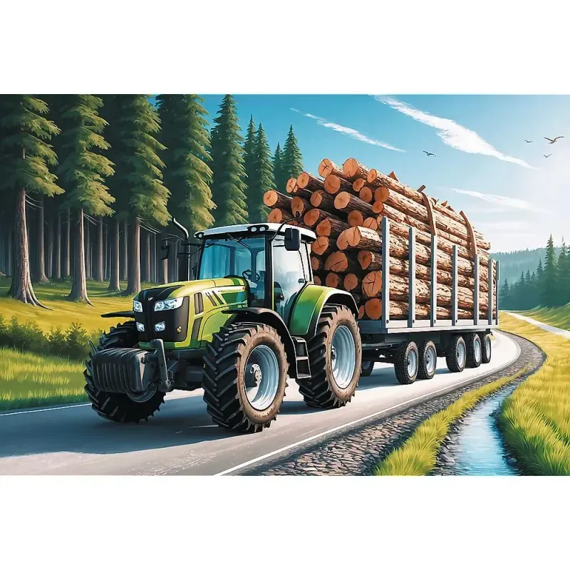 Jucarii, Copii si Bebe - Jucarii si jocuri - Jocuri si puzzle - Puzzle - Puzzle Trefl 100 Tractor Forestier Cu Lemne - Infinity.ro