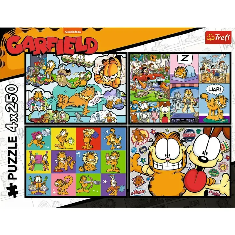 Jucarii, Copii si Bebe - Jucarii si jocuri - Jocuri si puzzle - Puzzle - Puzzle Trefl 4x250 Lui Garfield Nu Ii Place Ziua De Luni - Infinity.ro