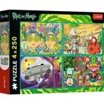 Jucarii, Copii si Bebe - Jucarii si jocuri - Jocuri si puzzle - Puzzle - Puzzle Trefl 4x250 Lumea Intortocheata A Lui Rick Si Morty - Infinity.ro