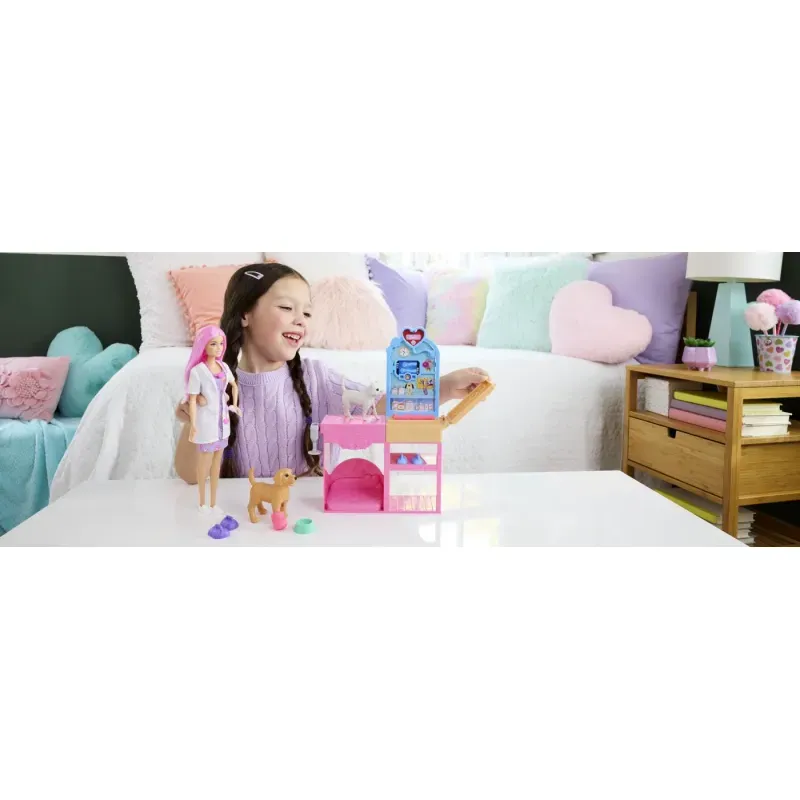 Jucarii, Copii si Bebe - Jucarii si jocuri - Papusi si accesorii - Papusi - Barbie You Can Be Anything Set Clinica Veterinara Fast Cast Cu Accesorii - Infinity.ro