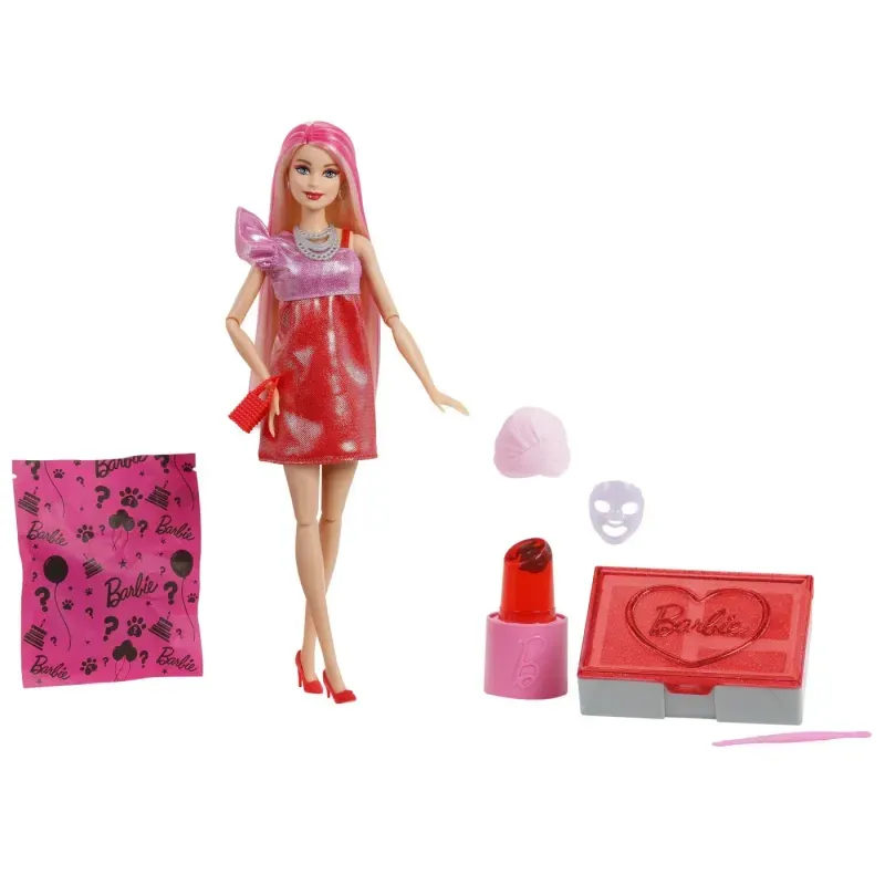 Jucarii, Copii si Bebe - Jucarii si jocuri - Papusi si accesorii - Papusi - Barbie Papusa Party Unboxed Reveal Petrecere Glam - Infinity.ro