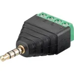 TV, Audio-Video si Foto - Accesorii TV si audio - Cabluri si adaptoare audio - Adaptor bloc terminal cu 4 pini tip regleta cu surub la Jack 3.5 mm tata 4 pini stereo Goobay 59198 - Infinity.ro