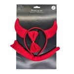 Casa si Gradina - Decoratiuni - Decoratiuni petrecere - Masti si costume carnaval - Set diavolita, 3 piese – coarne, papion si coada rosie, din plus – accesorii petrecere Halloween, carnaval, party - Infinity.ro