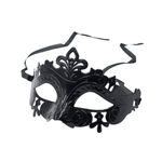 Casa si Gradina - Decoratiuni - Decoratiuni petrecere - Masti si costume carnaval - Masca neagra, tip venetiana, PartyDeco, 17×9 cm, model elegant pentru bal mascat, Halloween si petreceri tematice - Infinity.ro