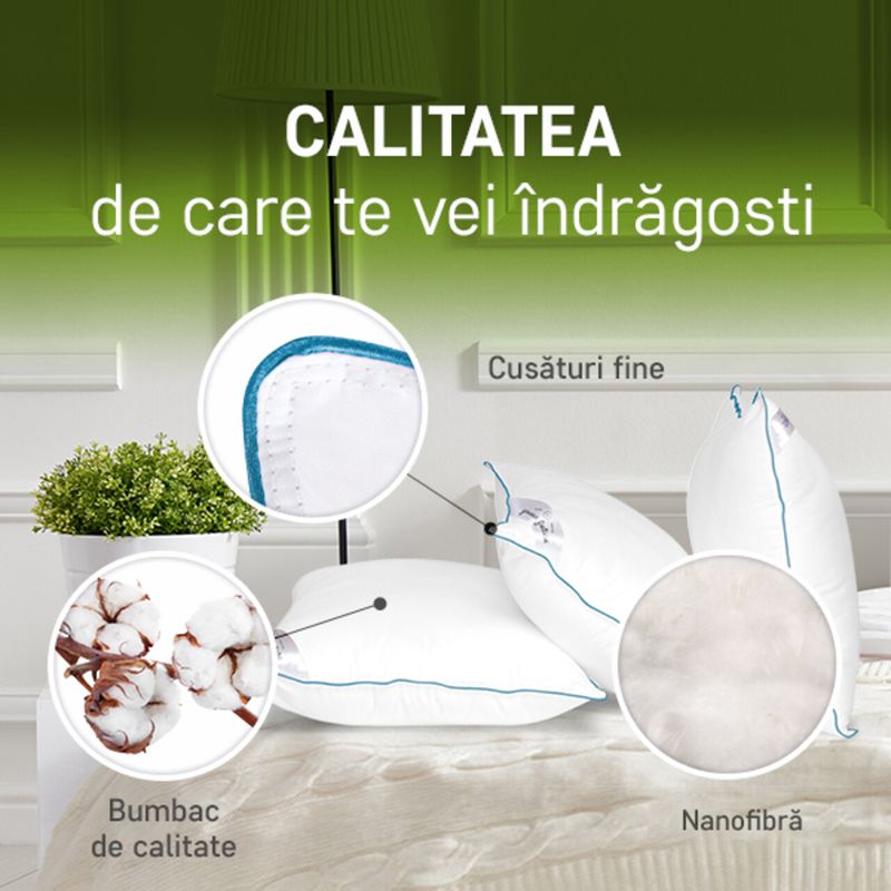 Casa si Gradina - Textile si covoare - Perne si pilote - Perne - Perna Green Future LIFE, 50x70 cm, umplutura nanofibra - Infinity.ro