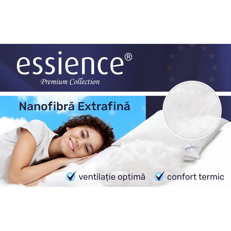 Casa si Gradina - Textile si covoare - Perne si pilote - Perne - Perna 50x70 cm, Essience Premium Collection, insert memory si umplutura nanofibra extrafina, husa 100% Bumbac - Infinity.ro