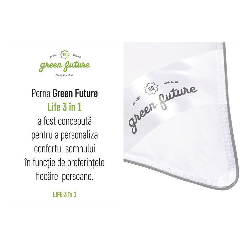 Casa si Gradina - Textile si covoare - Perne si pilote - Perne - Perna Life 3 in 1, umplutura Nanofibra si fulgi Memory, 50x70 cm - Infinity.ro