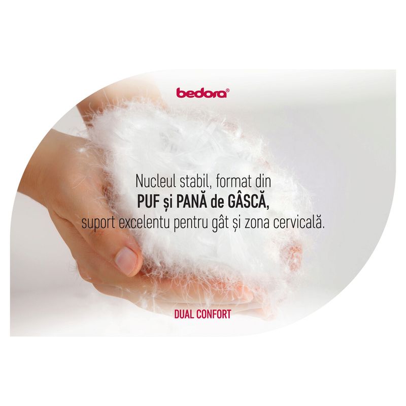 Casa si Gradina - Textile si covoare - Perne si pilote - Perne - Perna Dual Hybrid Confort, 100% puf si pana de gasca,  gel fiber 50 x 70 cm - Infinity.ro