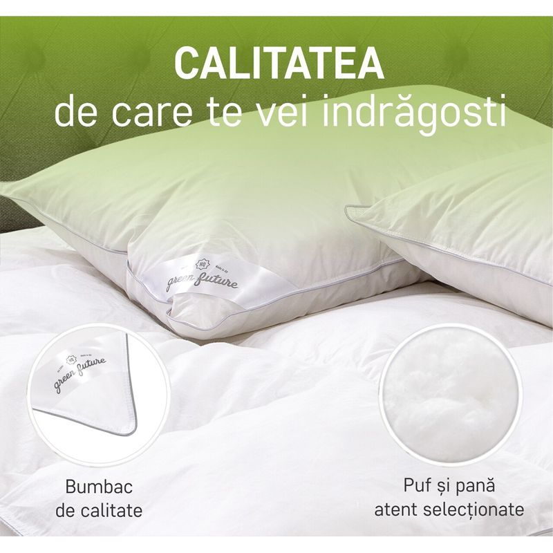 Casa si Gradina - Textile si covoare - Perne si pilote - Perne - Perna Feeling 3 in 1, 50x70 cm, umplutura mixta 50% puf gasca 50% pana de gasca, Nanofibra, Memory - Infinity.ro