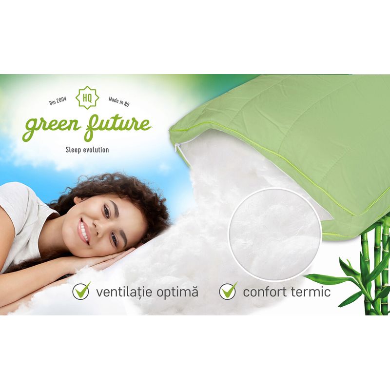 Casa si Gradina - Textile si covoare - Perne si pilote - Perne - Perna Nature 37x37 Verde - Bambus - Infinity.ro