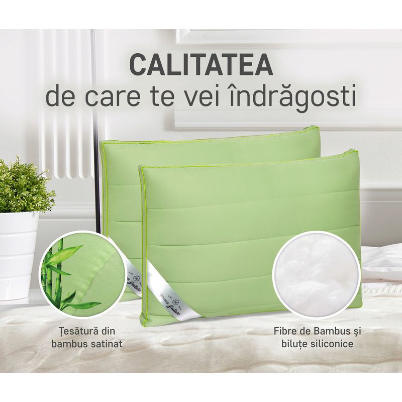 Casa si Gradina - Textile si covoare - Perne si pilote - Perne - Perna Nature 37x37 Verde - Bambus - Infinity.ro