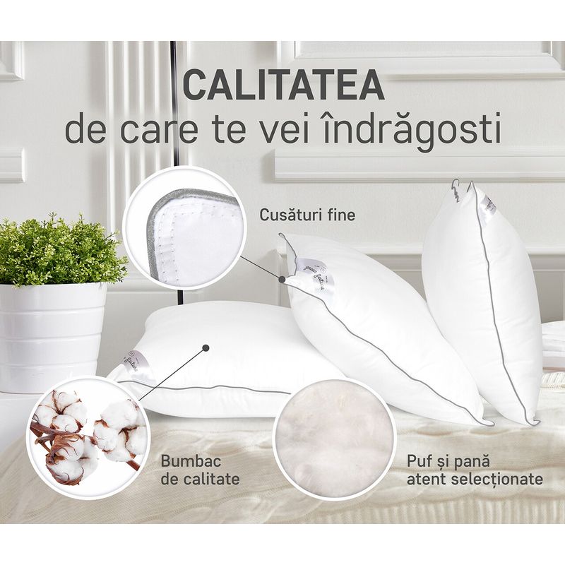 Casa si Gradina - Textile si covoare - Perne si pilote - Perne - Perna Feeling Green Future 50% puf de gasca 50% pana de gasca, 70x70 cm - Infinity.ro