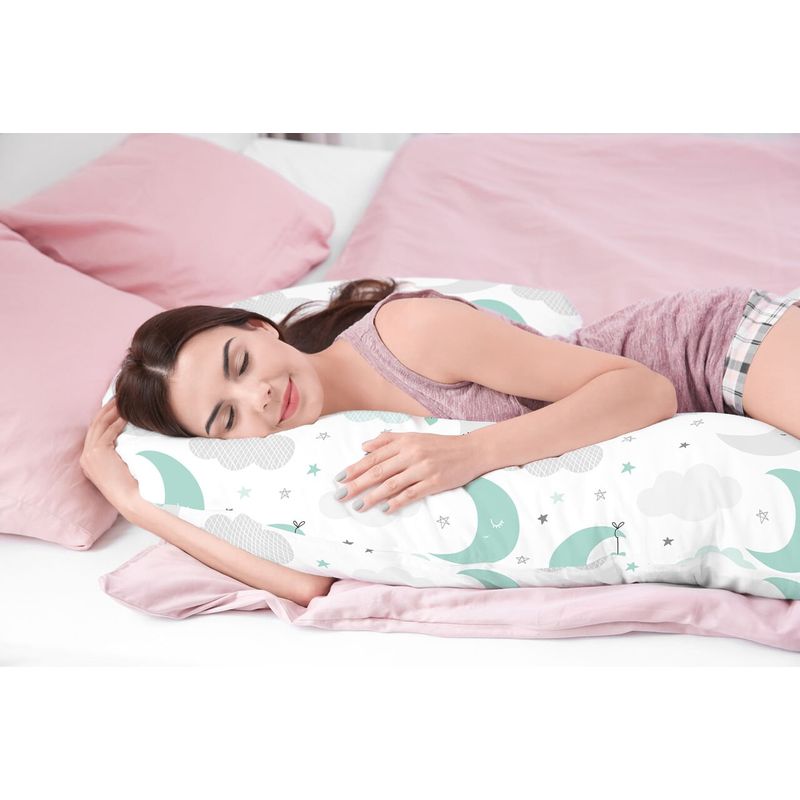 Casa si Gradina - Textile si covoare - Perne si pilote - Perne - Perna pentru gravide si alaptat, Over the Moon, Grey - Infinity.ro