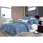 Casa si Gradina - Textile si covoare - Perne si pilote - Pilote - Pilota Alcam Pink Flamingo microfibra matlasata, 140x200 cm, 250g/mp - Infinity.ro