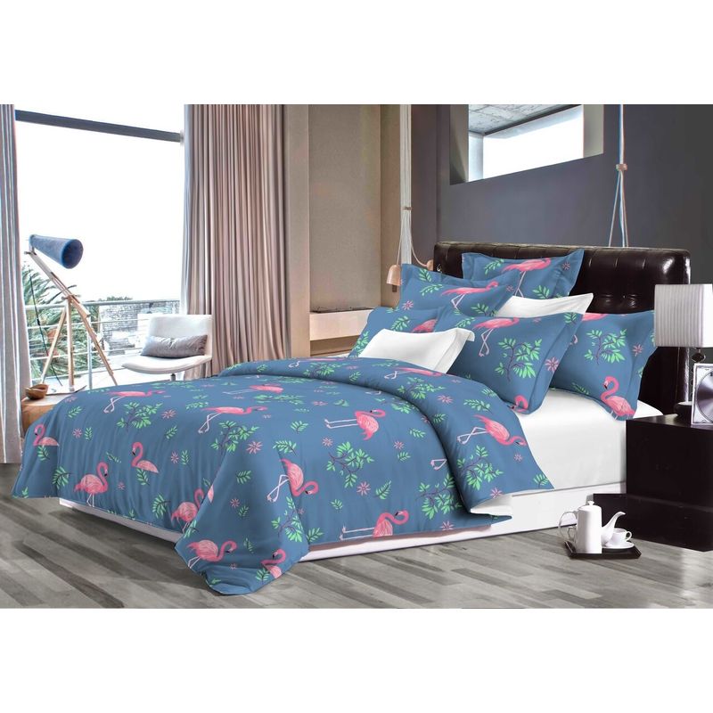 Casa si Gradina - Textile si covoare - Perne si pilote - Pilote - Pilota Alcam Pink Flamingo microfibra matlasata, 140x200 cm, 250g/mp - Infinity.ro