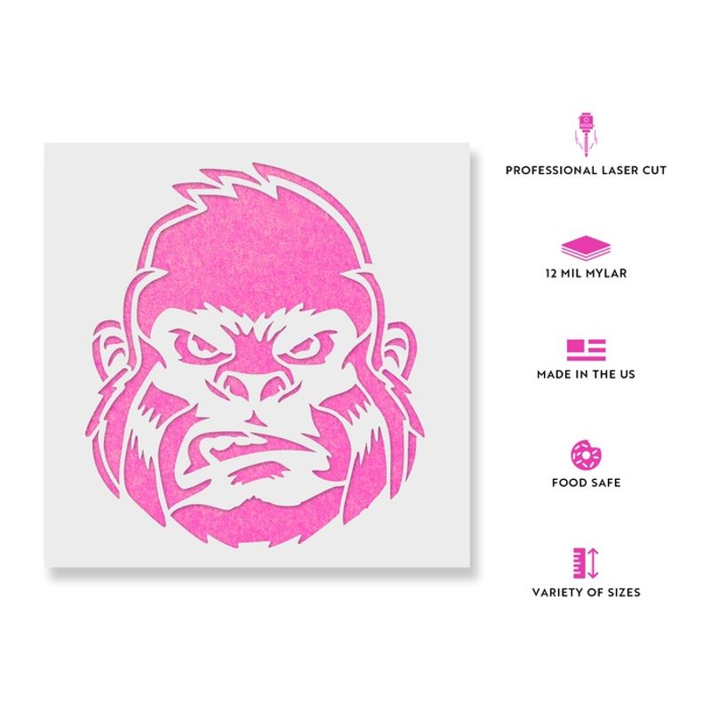 Casa si Gradina - Decoratiuni - DIY - Sabloane decorative pereti - Sablon Perete vopsire, tencuiala 0.7mm Gorila model MXSP7423, 100 x 100 mm - Infinity.ro