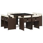 Casa si Gradina - Gradina si terasa - Mobilier exterior - Seturi mobila gradina - Set mobilier de gradina cu perne, 9 piese, maro, poliratan - Infinity.ro