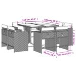 Casa si Gradina - Gradina si terasa - Mobilier exterior - Seturi mobila gradina - Set mobilier de gradina cu perne, 9 piese, maro, poliratan - Infinity.ro