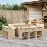 Casa si Gradina - Gradina si terasa - Mobilier exterior - Seturi mobila gradina - Set mobilier de gradina cu perne, 11 piese, bej, poliratan - Infinity.ro