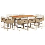 Casa si Gradina - Gradina si terasa - Mobilier exterior - Seturi mobila gradina - Set mobilier de gradina cu perne, 11 piese, bej, poliratan - Infinity.ro