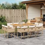 Casa si Gradina - Gradina si terasa - Mobilier exterior - Seturi mobila gradina - Set mobilier de gradina cu perne, 11 piese, bej, poliratan - Infinity.ro