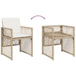 Casa si Gradina - Gradina si terasa - Mobilier exterior - Seturi mobila gradina - Set de masa pentru gradina, 7 piese, cu perne, bej, poliratan - Infinity.ro