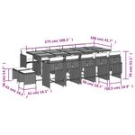 Casa si Gradina - Gradina si terasa - Mobilier exterior - Seturi mobila gradina - Set mobilier de gradina cu perne, 15 piese, bej, poliratan - Infinity.ro