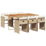 Casa si Gradina - Gradina si terasa - Mobilier exterior - Seturi mobila gradina - Set de masa pentru gradina, 7 piese, cu perne, bej, poliratan - Infinity.ro