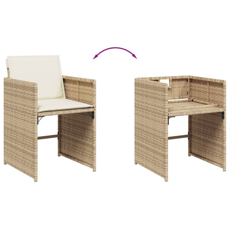 Casa si Gradina - Gradina si terasa - Mobilier exterior - Seturi mobila gradina - Set de masa pentru gradina, 9 piese, cu perne, bej, poliratan - Infinity.ro