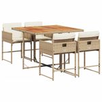 Casa si Gradina - Gradina si terasa - Mobilier exterior - Seturi mobila gradina - Set mobilier de gradina cu perne, 5 piese, bej, poliratan - Infinity.ro