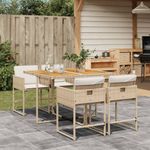 Casa si Gradina - Gradina si terasa - Mobilier exterior - Seturi mobila gradina - Set mobilier de gradina cu perne, 5 piese, bej, poliratan - Infinity.ro