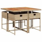 Casa si Gradina - Gradina si terasa - Mobilier exterior - Seturi mobila gradina - Set mobilier de gradina cu perne, 5 piese, bej, poliratan - Infinity.ro