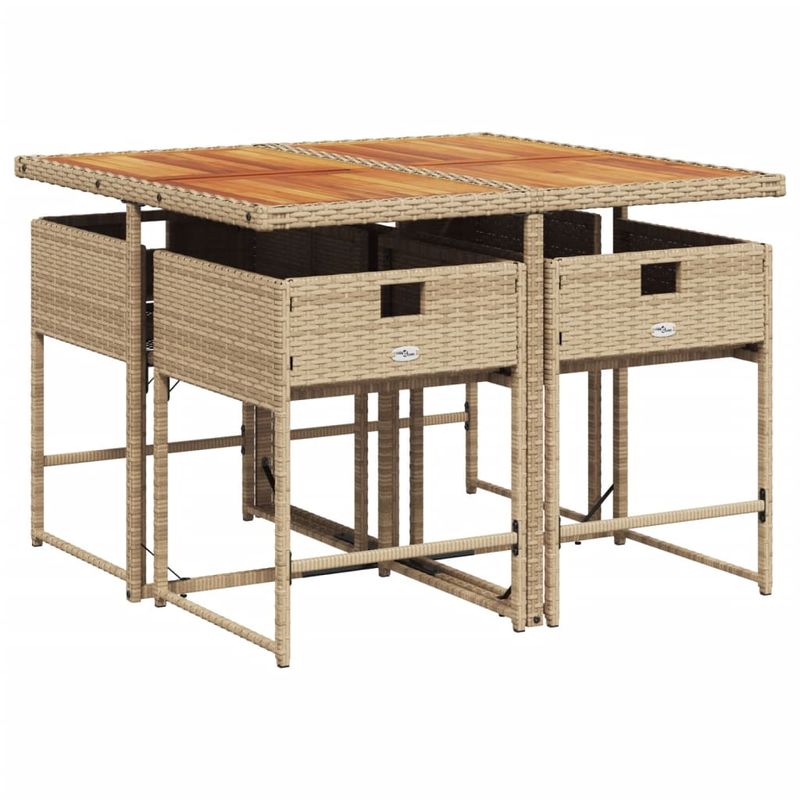Casa si Gradina - Gradina si terasa - Mobilier exterior - Seturi mobila gradina - Set mobilier de gradina cu perne, 5 piese, bej, poliratan - Infinity.ro