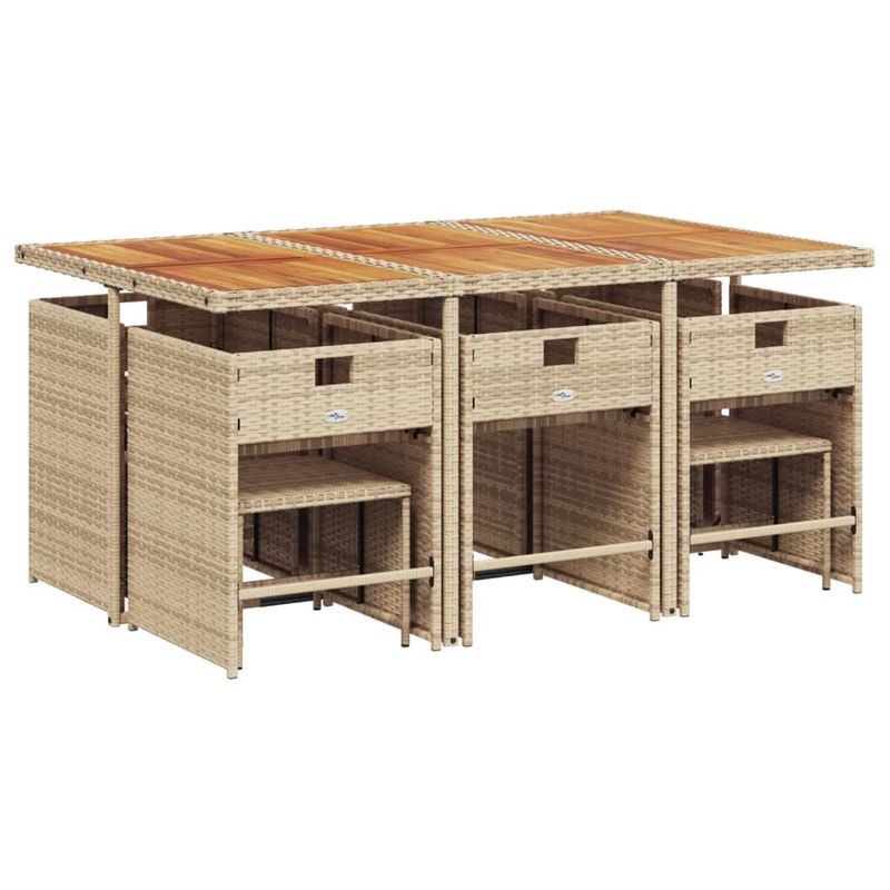 Casa si Gradina - Gradina si terasa - Mobilier exterior - Seturi mobila gradina - Set mobilier de gradina cu perne, 11 piese, bej, poliratan - Infinity.ro