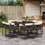 Casa si Gradina - Gradina si terasa - Mobilier exterior - Seturi mobila gradina - Set mobilier de gradina cu perne, 9 piese, maro, poliratan - Infinity.ro